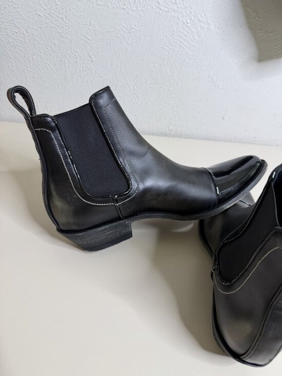 Old Gringo Men 10.5 Western Chelsea Leather Boots Black Patent Cap Toe Unworn main image 9